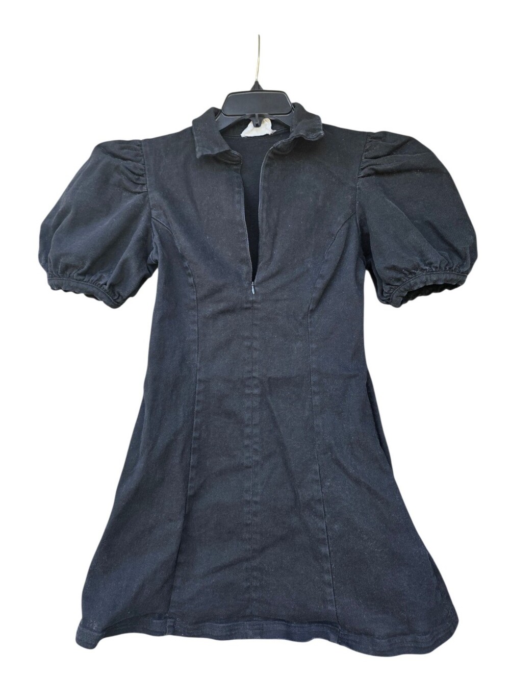 Hyacinth House Balloon Sleeve Denim Mini Dress- Small